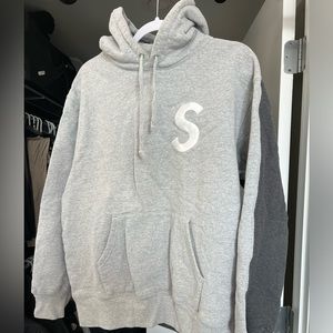 Supreme S Logo Split Hoodie FW 21 Heather Grey